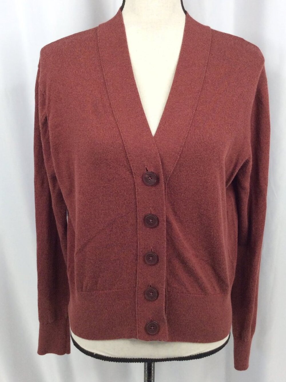 J Crew Cropped Lightweight Cardigan Sweater Women's‎ Size Medium Rust Red H8594